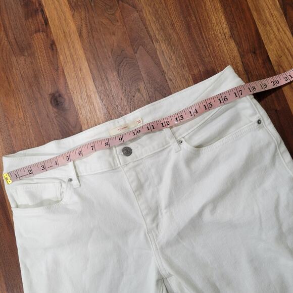 Levi's 711 Skinny Jeans Lace Up Ankle With Raw Hem Fiesty White Y2K Size 33 - Picture 9 of 9